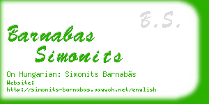 barnabas simonits business card